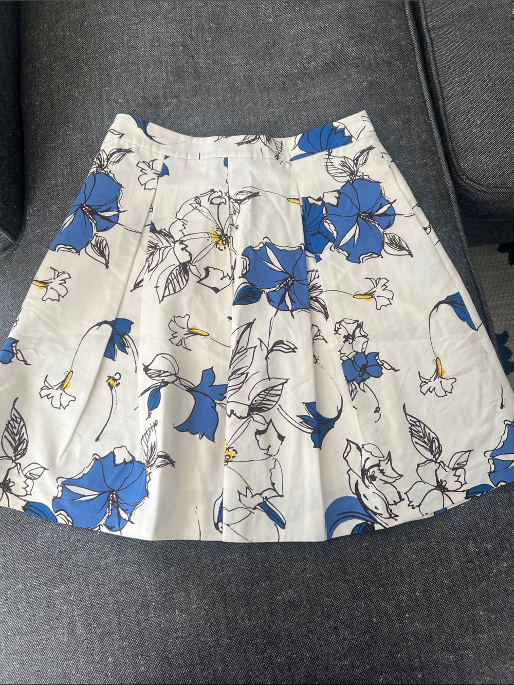 Brooks Brothers- red fleece line: Floral Print pleated skirt